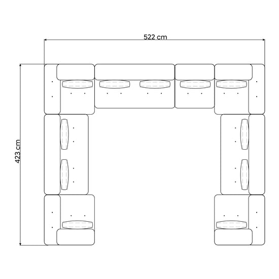 Sala En Escuadra de 8 Módulos Nord